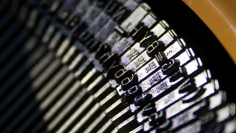 closeup of typewriter hammers