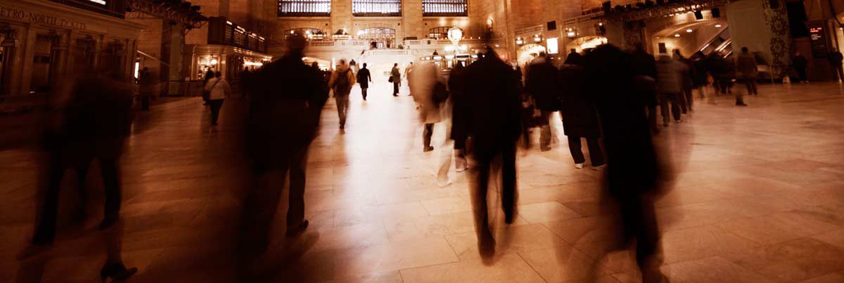 Blurred people walking in Grand Central Terminal