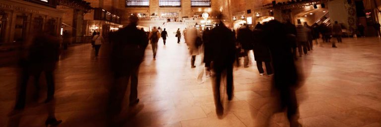 Blurred people walking in Grand Central Terminal