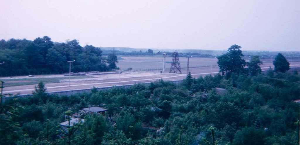 Berlin Wall, overlooking the wall and death strip near Lichterfelde, 1971