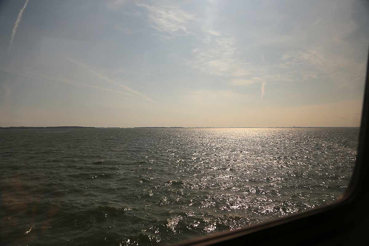 View of Lake Erie from the train