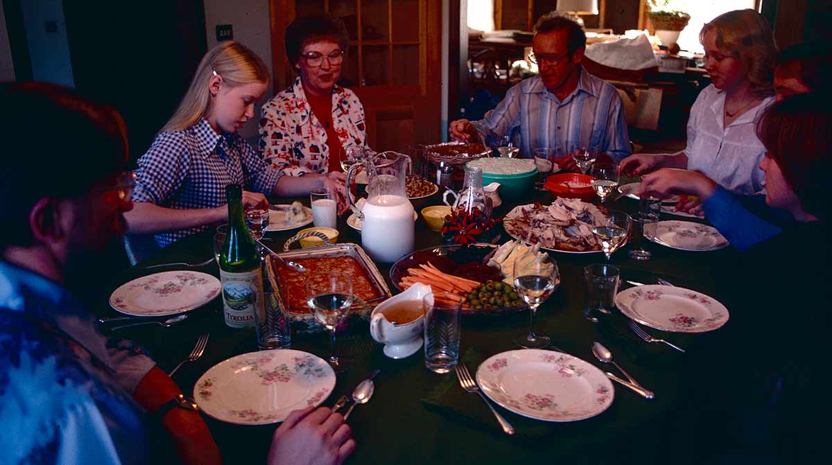 Family dinner at Ron and Betty's house