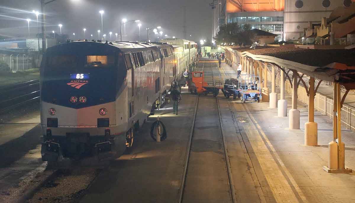 Amtrak's The Sunset Limited being serviced at San Antonio