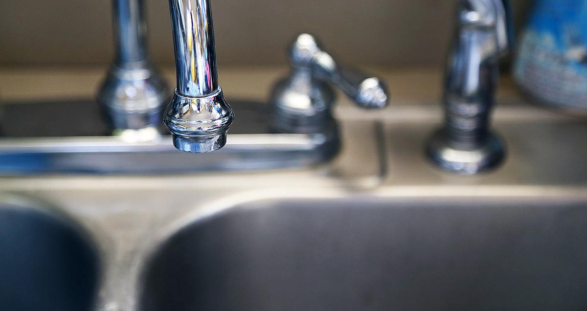 Sink — faucet handle is open, but no water coming from tap