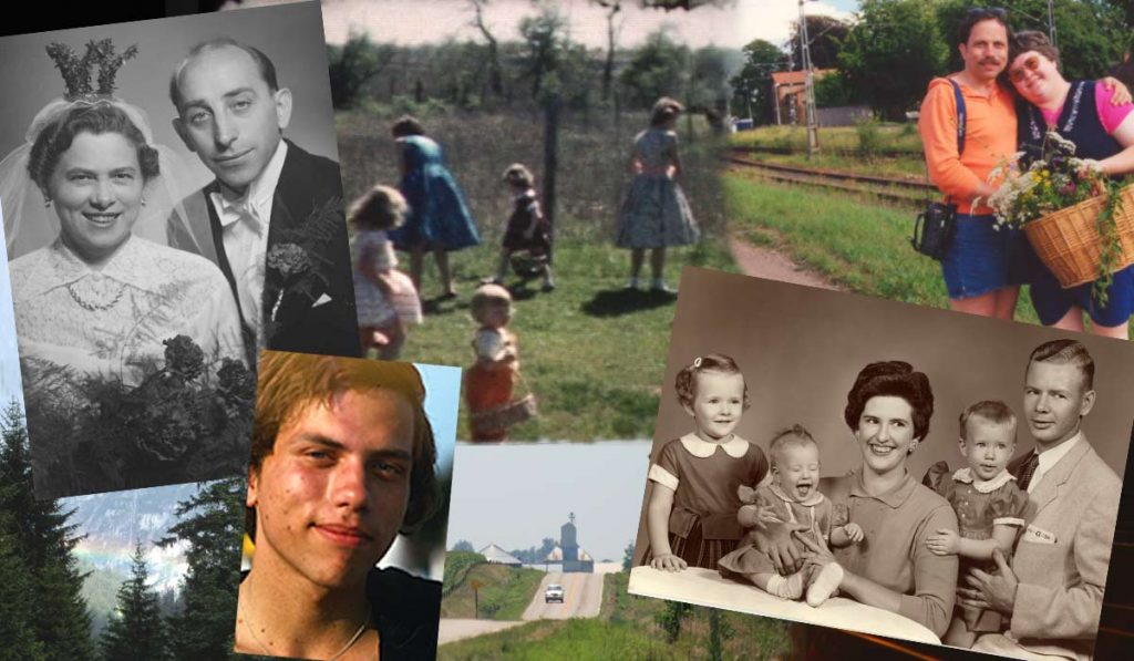 Collage of people and places from memories of my past