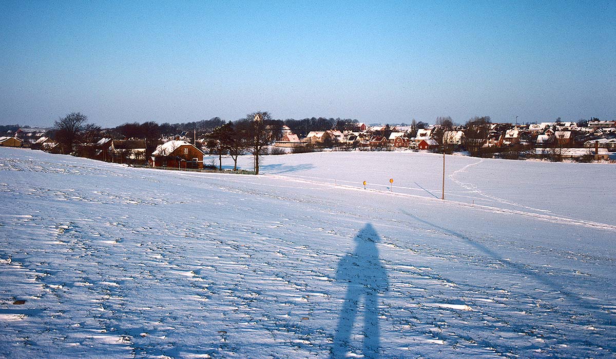 Billeberga sunny day, covered in snow