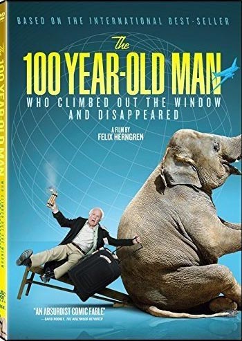 DVD cover for "The 100-Year-Old Man Who Climbed Out of the Window and Disappeared"