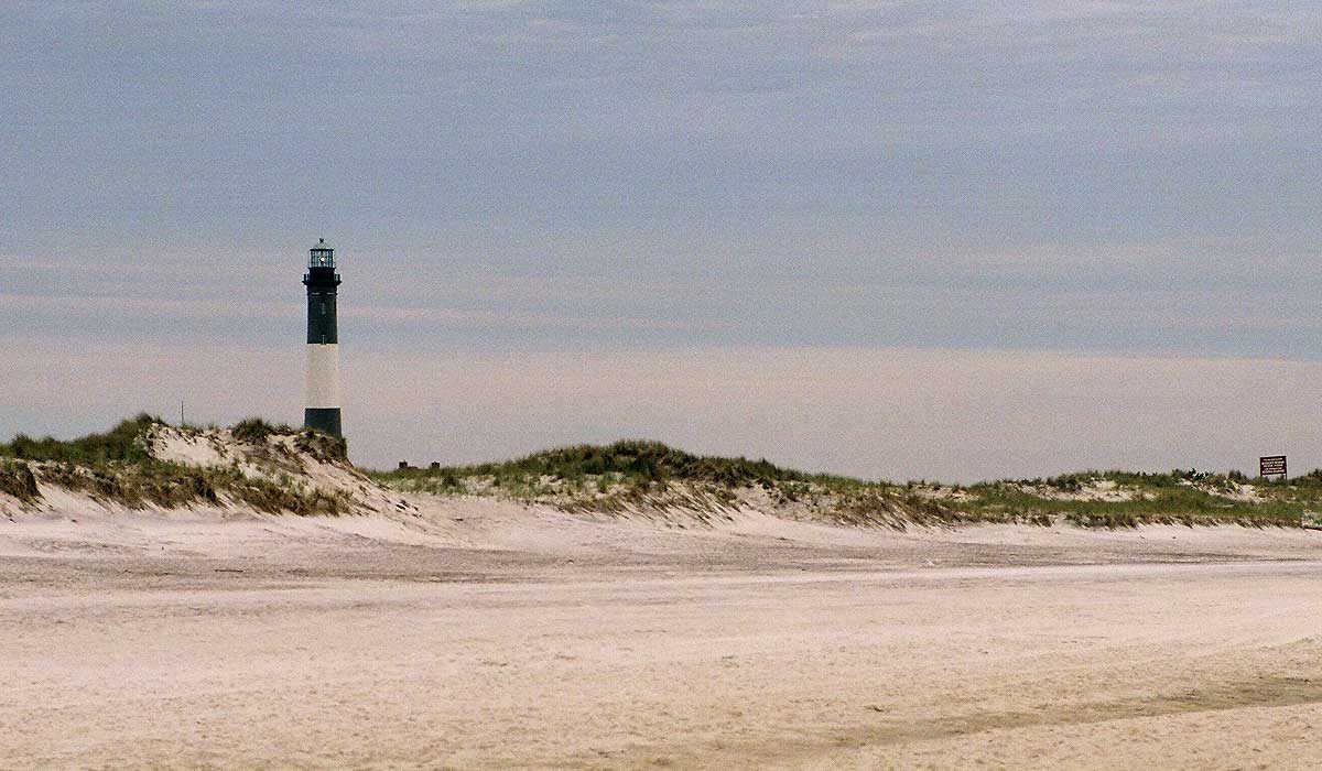 Fire Island, NY, beach and lighthouse
