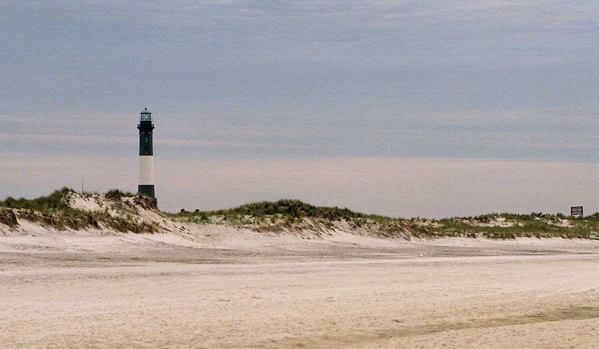 Fire Island, NY, beach and lighthouse