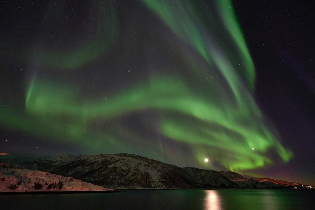 Aurora Borealis spread over night sky