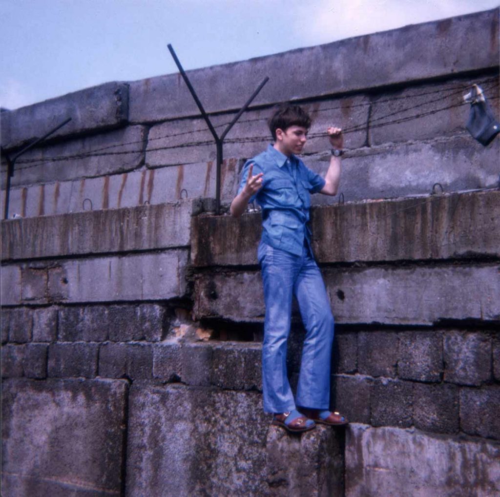 Claes climbed part way up on the Berlin Wall, May 1971