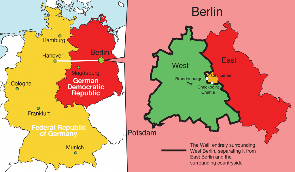 Berlin Wall Border Map