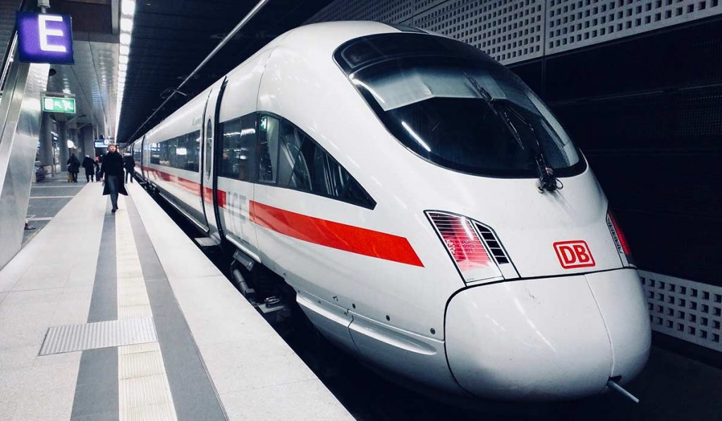 German high speed train at a platform