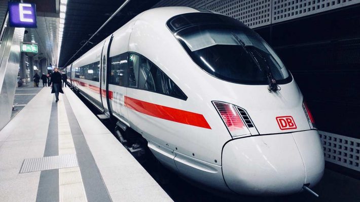 German high speed train at a platform