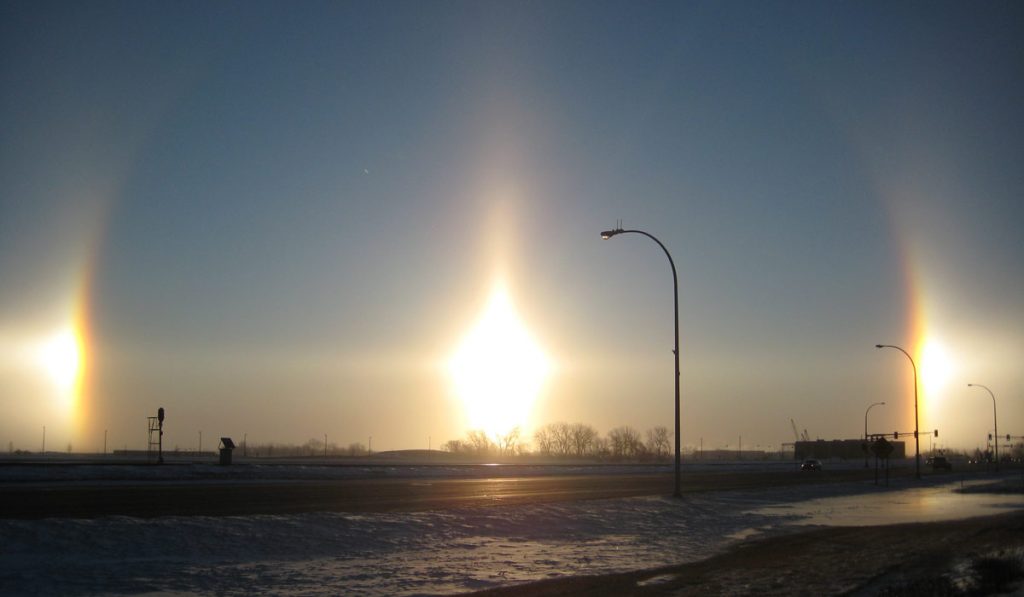 Sun dogs in North Dakota